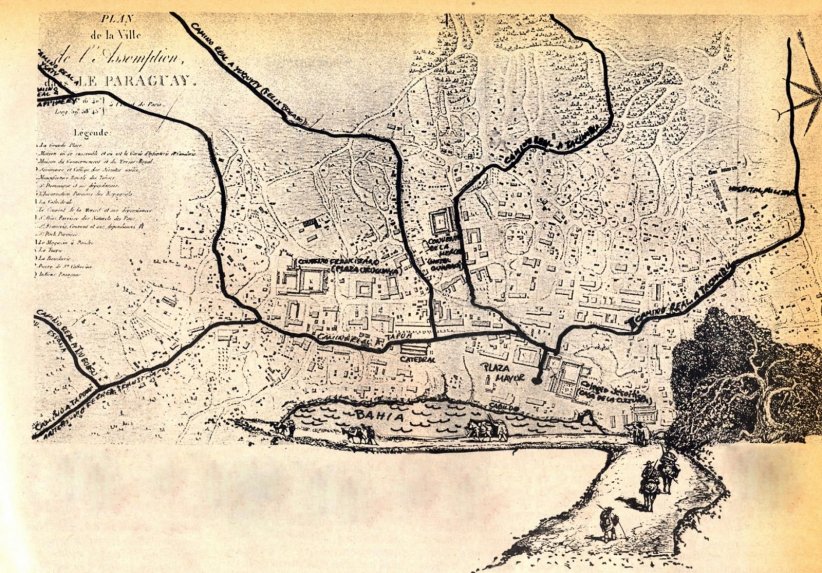 antiguo-mapa-de-asuncion-editado-en-1809-y-trazado-por-felix-de-azara-sobre-el-cual-se-nota-el-trazado-del-camino-real-a-tapua-partiendo_822_573_1394461